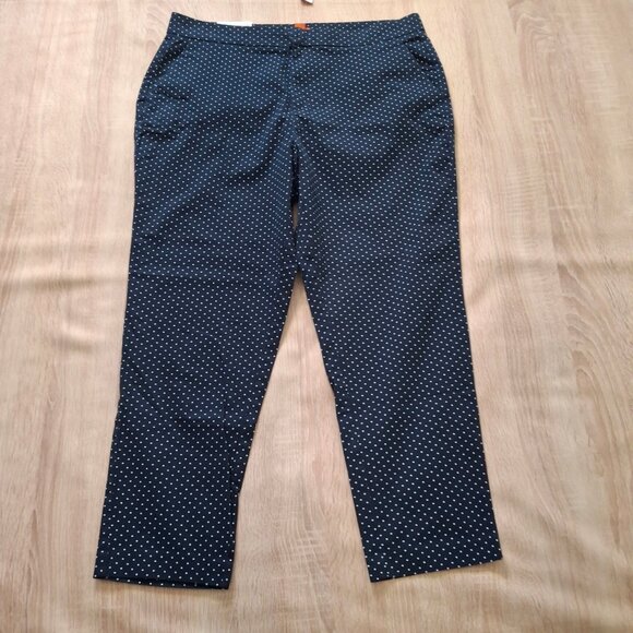 Polka Dot Midrise Slim Chino Sz 14 Comfy Stretch Cotton New W Tags Joe Fresh - Picture 4 of 13